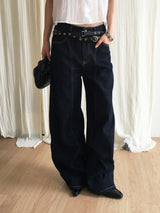 Curve stitch selvedge denim