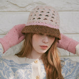 シェルクロシェットハット (Pink & Brown)