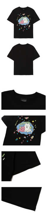 キャット&ドッグインスイートホームTシャツ - ブラック