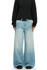 Cracked Blue Straight Jeans