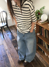 Obe wide denim pants