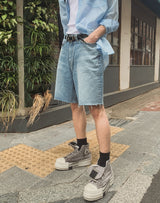 ブリーズ カットオフ デニム バミューダ パンツ