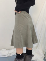 soft corduroy banding skirt
