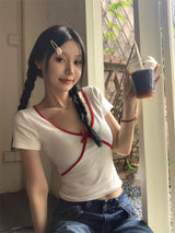 レッドラインvネックショートスリーブtシャツ