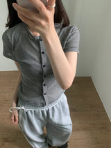 Striped mini cardigan (4color)
