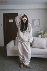 Napping Thick Soft Hooded Zip-Up Set