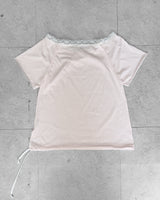 SORBET LOOSE OFF-SHOULDER SHORT SLEEVE T-SHIRT