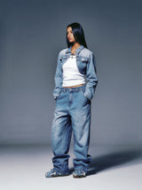 BOLERO SHAPE DENIM JACKET (LIGHT BLUE)