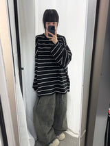 シアーストライプロングスリーブ