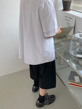 ツータックワイドバンディングハーフパンツ　2色