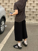 レイヤーピンタックバミューダワイドハーフパンツ2C