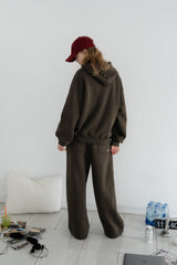 Solid sweat pants_khaki brown