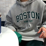 Urban Boston Embroidery Double Middle Overfit Hoodie