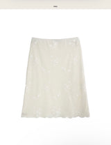 [ antique ] loev flower see-through midi sk