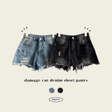 Rudy Damage Cutting Denim Shorts