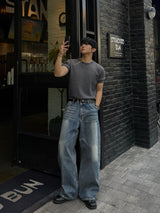 Lead waffle zipper short sleeve tee