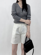 Agnelli 3/4 pintuck shorts
