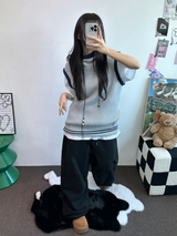 アンバランスドカーゴヒップパッチロングパンツ🤍🩶🖤3カラー