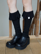 RUFFLE LONG SOCKS(BLACK)
