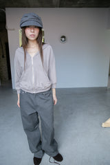 washing herringbone wide pants(2colors)