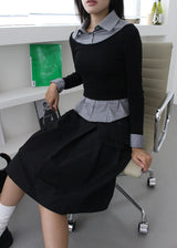 スラブオフクロップTシャツ