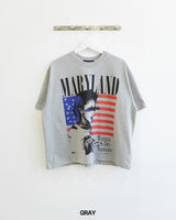 American Flag Cropped Short Sleeve Tee