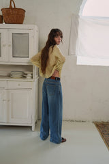 Mild denim pants