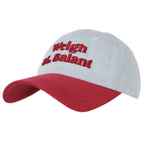 Denim Embroidery Ball Cap - Red