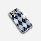 ARGYLE BLUR CASE_NAVY (silver epoxy)