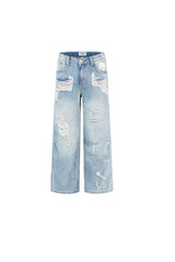 Light Blue Ripped Loose Jeans