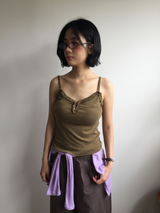 Otti frill button sleeveless top (3color)