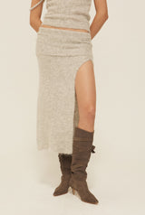 Mocha slit skirt