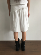 Marine button midi skirt (3color)