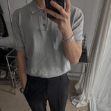 ASCLO Pigment Collar Short Sleeve Knit (5color)