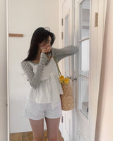 [BELLIDE MADE] パンチングストライプロンT