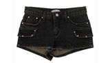 summer black cargo short pants