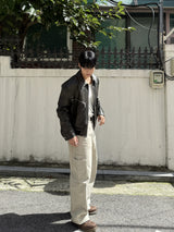 Kai zipper leather jacket