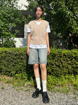 クラシックビンテージハーフレングスデニムパンツ code 18202