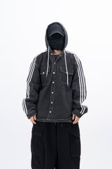 Merence フード付きデニムシャツ