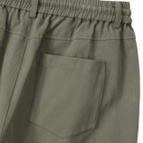 エッセンシャルツイルストリングバンドワイドパンツ - カーキ