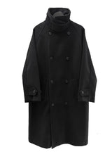 High-neck adjust double long coat