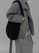 プードルワイドファーショルダーバッグ