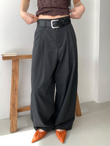 STRIPE TWILL BALLOON SLACKS (2C)