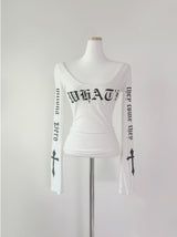 Finchro Lettering Cross Top (white)