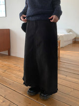 Philp Peach Fuzz Frill Long Skirt