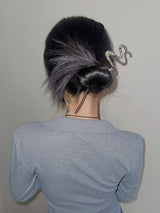 Kitsch cubic snake ornamental hairpin_2
