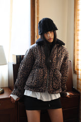  LEOPARD SHIRRING PADDING_BROWN