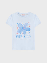 Blue Flower Slim Fit T-shirt