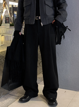 Ever Soft Wool Side Banding Wide Slacks