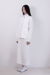 Lettering half neck two-way zip-up (IVORY)